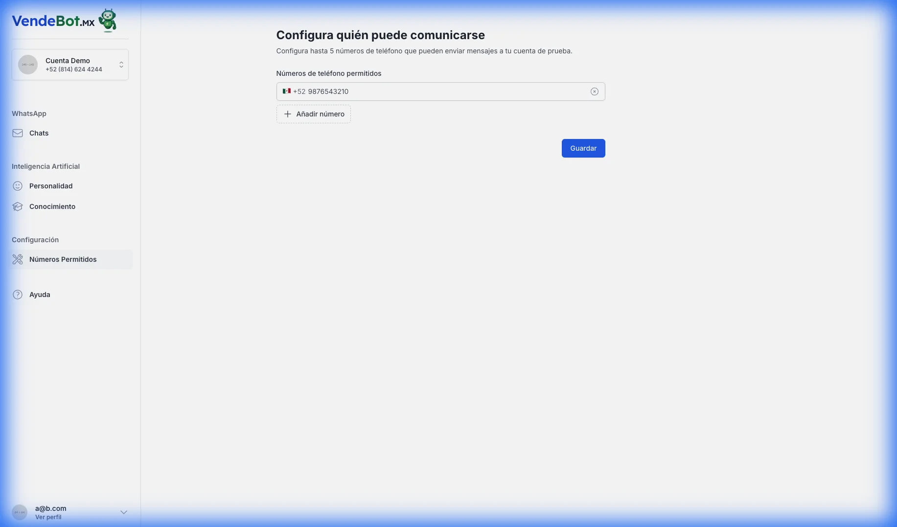 Configuración de WhatsApp